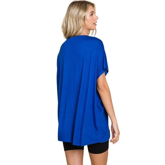 Culture Code Blue Round Neck Oversized Flowy Sleeveless Tank Top CAK1557 - Picture 4 of 8